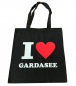 Preview: Baumwolltasche schwarz "I Love Gardasee"